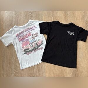 Wonder Nation Girls Tee Bundle Size 6/6X Daytona Beach & Happy Tops‎